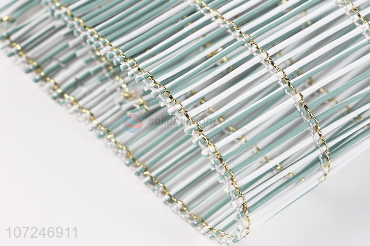Unique design rectangle weaving pvc placemat for home and kitchen