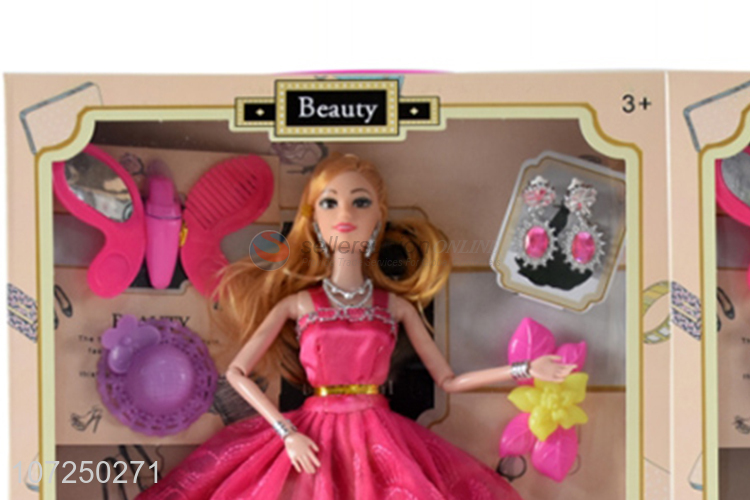 Good sale 11.5inch 12joints 3D eyeball wedding dress doll for kids