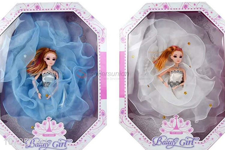 High-class exquisite 11.5inch 12joints solid 3D eyeball wedding dress doll