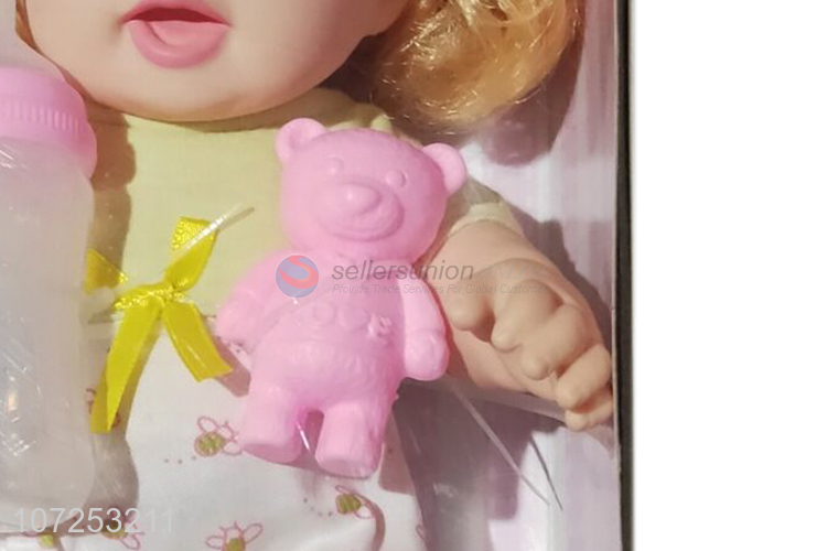 Unique Design Vinyl Cute Cartoon Baby Doll Play House Toy Set
