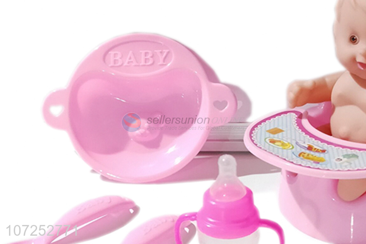 Unique Design Lovely Vinyl Baby Doll With Children Dining Chair