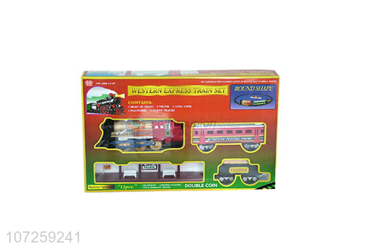 Best selling electric battery operated mini plastic smoke train set