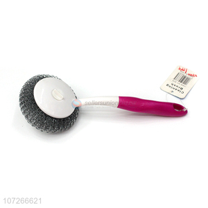 New Arrivals Metal Dish Pot Cleaning Brush With Pp Handle