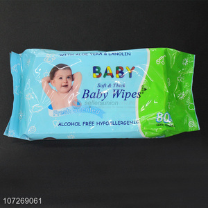 New 80Pcs Soft And Thick Fresh Scented Baby Cleaning Wipes