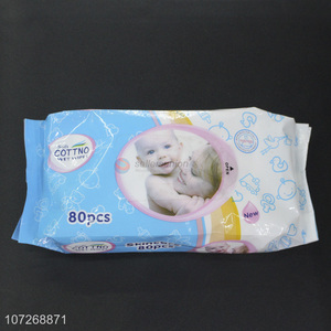 Bottom Price 80Pcs Wet Wipes Pure Soft Cleaning Wipes Baby Wipes