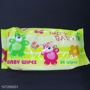Lowest Price Cute Cartoon Baby Wipes 80Pcs Cleaning Use Wipes