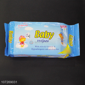 Factory Sell Hypoallergenic And Alcohol Free 80Pcs Baby Cleaning Wipes