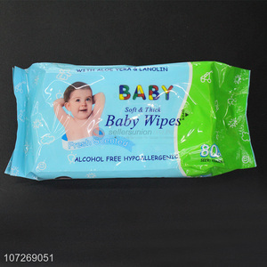 Wholesale 80Pcs Soft And Thick Fresh Scented Baby Cleaning Wipes
