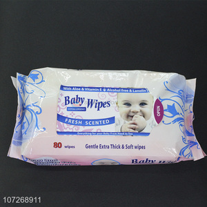 Factory Price 80Pcs Gentle Extra Thick Cleaning Wipes Soft Baby Wipes