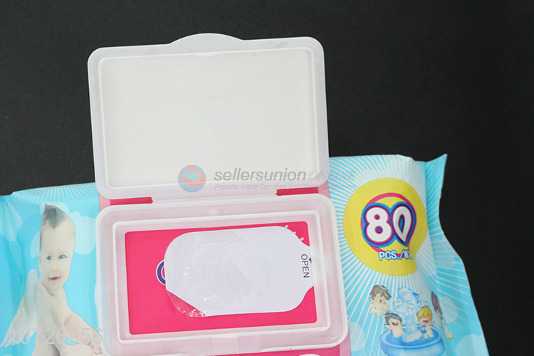 Bottom Price 80Pcs Wet Wipes Pure Soft Cleaning Wipes Baby Wipes