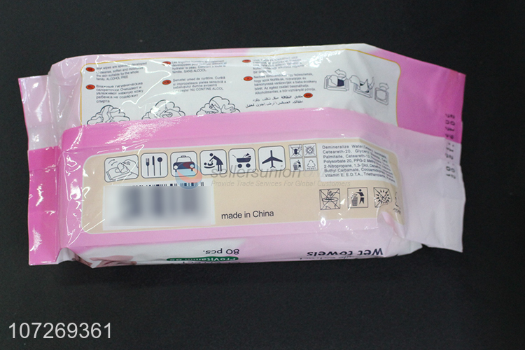 Direct Price 80Pcs Soft Baby Wipes Cleaning Use Safty Wet Towels