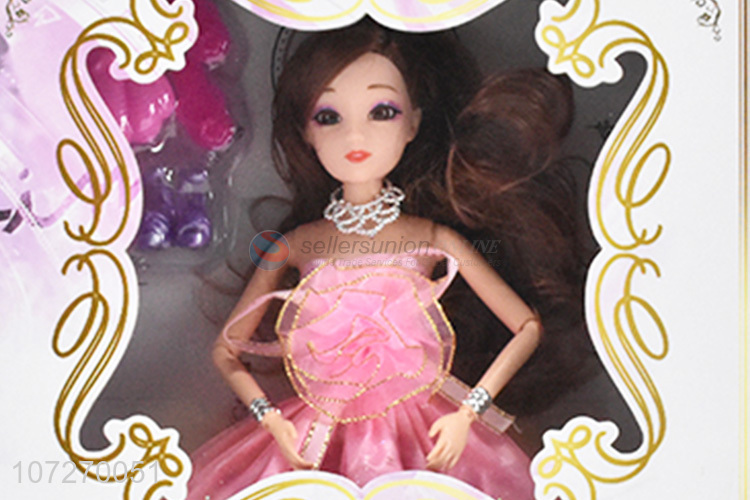Best quality 11.5 inch solid body princess doll wedding dress doll with accessories
