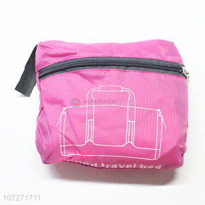 Latest arrival solid color reusable travel bag portable folding hangdbag