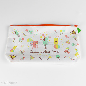 Wholesale cute stationery cartoon animal printed pvc pen bag pencil bag