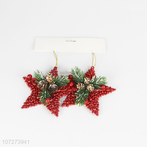 Low price Christmas tree decoration hanging glitter star pendant