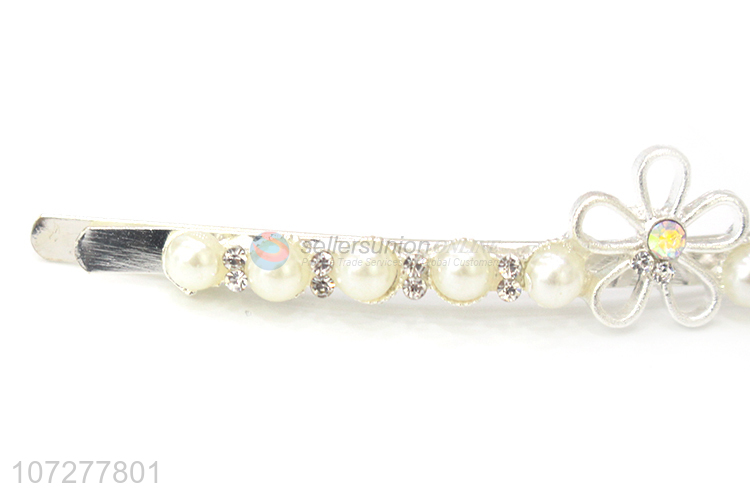 Fashion Flower Pearls Hair Pin For Women
