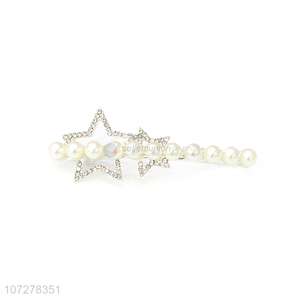 New Arrival Star Pearls Hair Clip Fashion Spring Clip