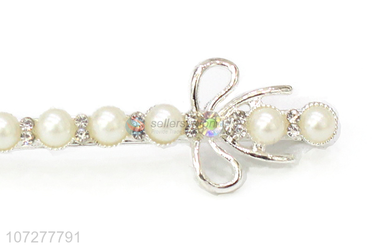 Delicate Design Bowknot Pearls Hair Pin Fashion Bp-Bobby Pin