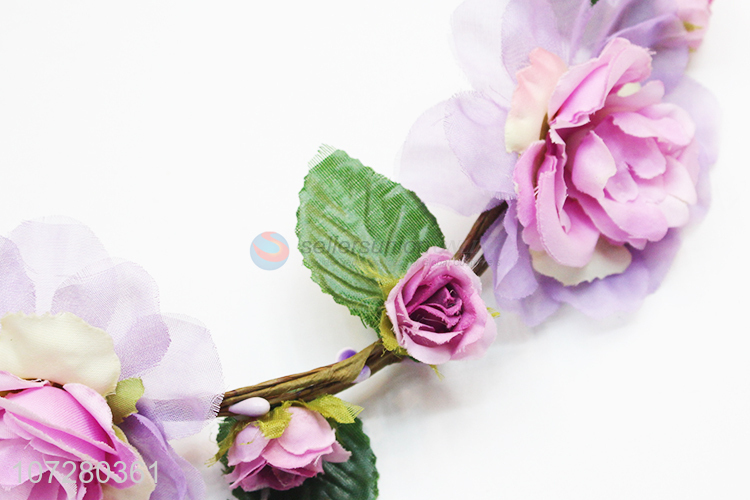 Factory Sell Flower Wreath Headband Beautiful Floral Hair Wreath For Girls