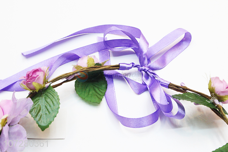 Factory Sell Flower Wreath Headband Beautiful Floral Hair Wreath For Girls