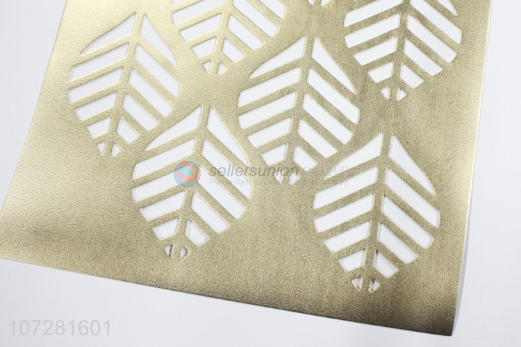 New style gold hollow heat resistant pvc placemat dinner mat