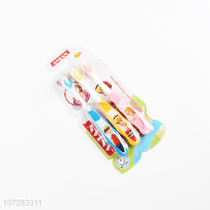 Best quality cartoon figure printed kids plastic toothbrush set