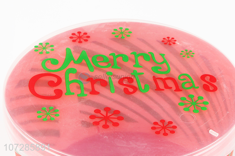 China Supplier Christmas Decoration Round Plastic Storage Box