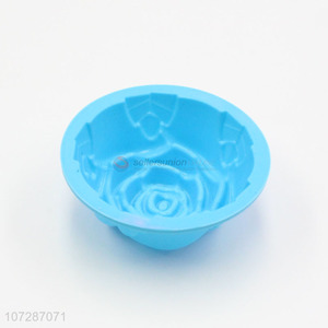 Promotional cheap food grade rose shape silicone cake mold
