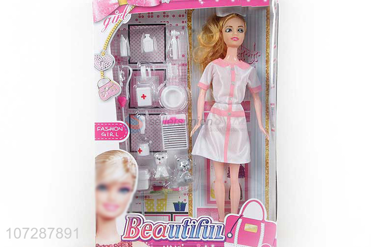 Best Quality 11.5 Inch Solid Body Nurse Doll With Accessories
