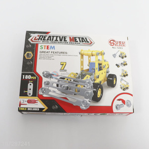Popular 180 Pieces Metal Building Block Car Toy Set