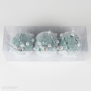 Best price 3pcs Christmas ball set with pearl for festival decoration