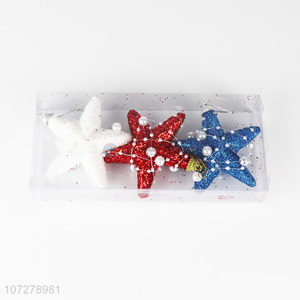 Wholesale 3pcs star shape Christmas ornaments for decoration