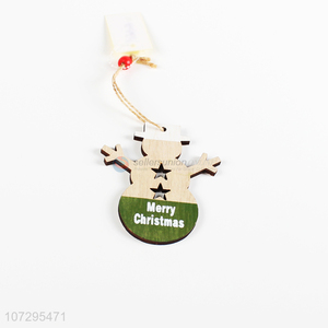Low price wholesale wooden snowman Christmas pendant set