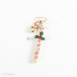 Best seller white plastic crutch decoration Christmas pendant