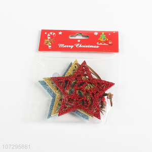 Hot sale multicolor star shape christmas hanging ornaments