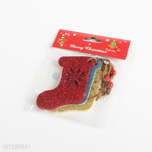 Factory supply 3pcs sock shape christmas hanging ornaments
