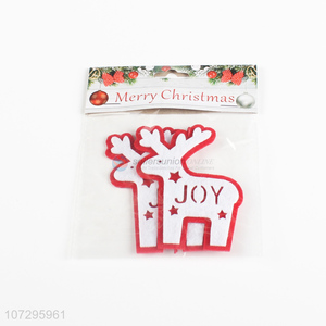 Hot product elk shape 2pcs christmas hanging ornaments set