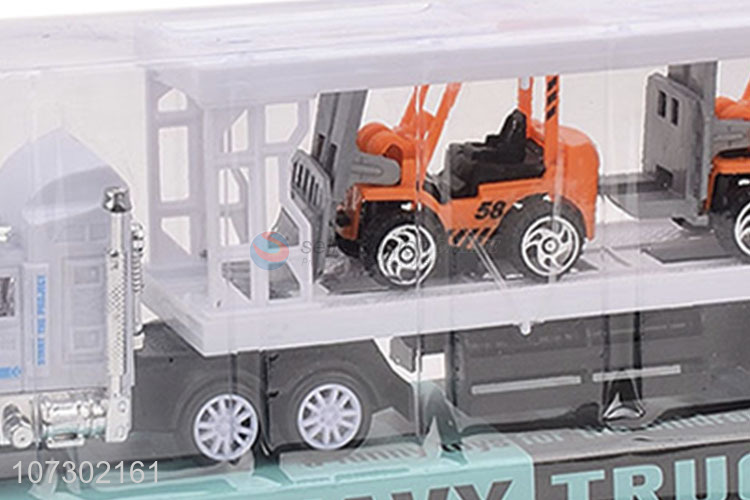Most Popular Inertial Heavy Trailer Truck Toy With Two Engineering Vehicles