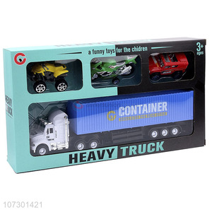 Promotional Kids Funny Toy Inertia Container Model <em>Toys</em> Set With 3Pcs <em>Cars</em>