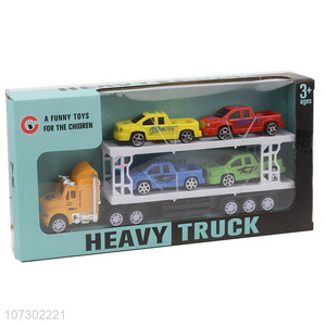 Hot Sale Inertial Trailer Friction Heavy Truck <em>Toys</em> Set Carrying 4Pcs <em>Cars</em>