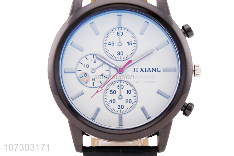 Simple Style Men Wrist Watch PU Watchband Watches