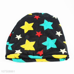 New Style Color Star Pattern Winter Warm Polyester Knitting Beanie Hats