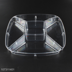 Competitive price transparent 5 compartments plastic food serving tray