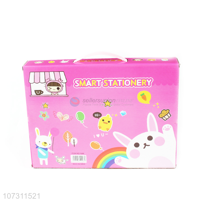 Cartoon Pattern Pencil Box Ruler Pencils Stationery Set
