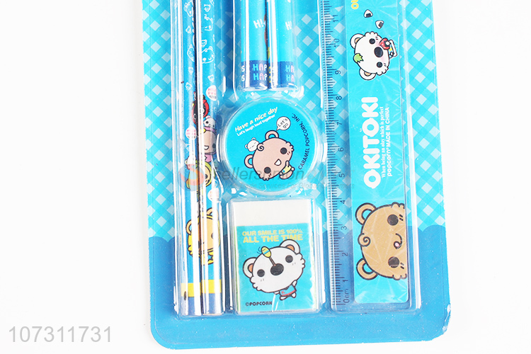 Hot Selling Colorful Pencils With Ruler And Eraser Set