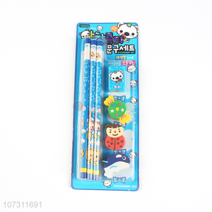 Wholesale Wooden Pencils With Cartoon Eraser Set