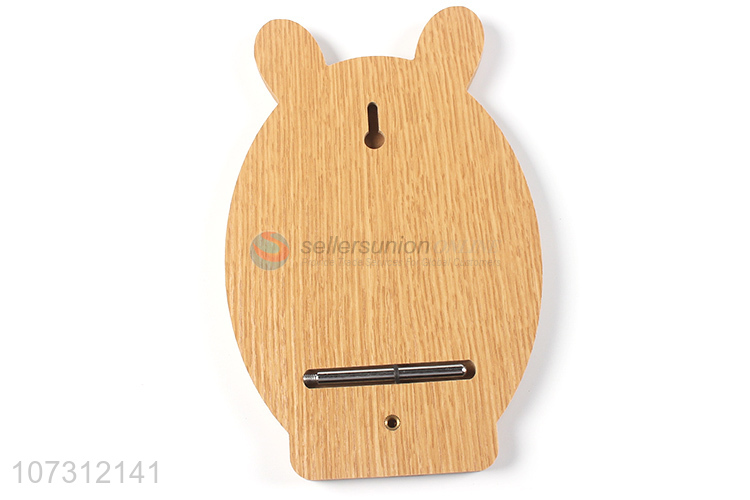 Unique design animal head shape tabletop mirror wood grain cosmetic mirror