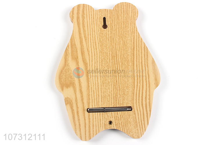 Attractive design bear shape plastic makeup mirror wood grain mirror