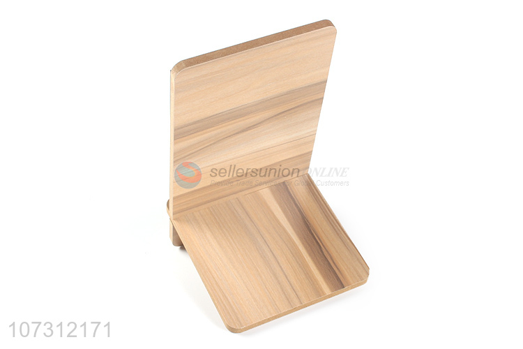 High quality rectangle shape plastic cosmetic mirror wood grain mirror