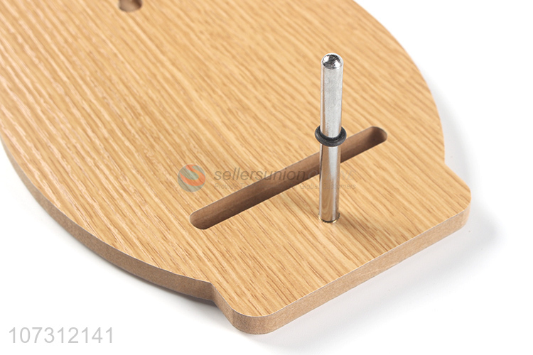 Unique design animal head shape tabletop mirror wood grain cosmetic mirror